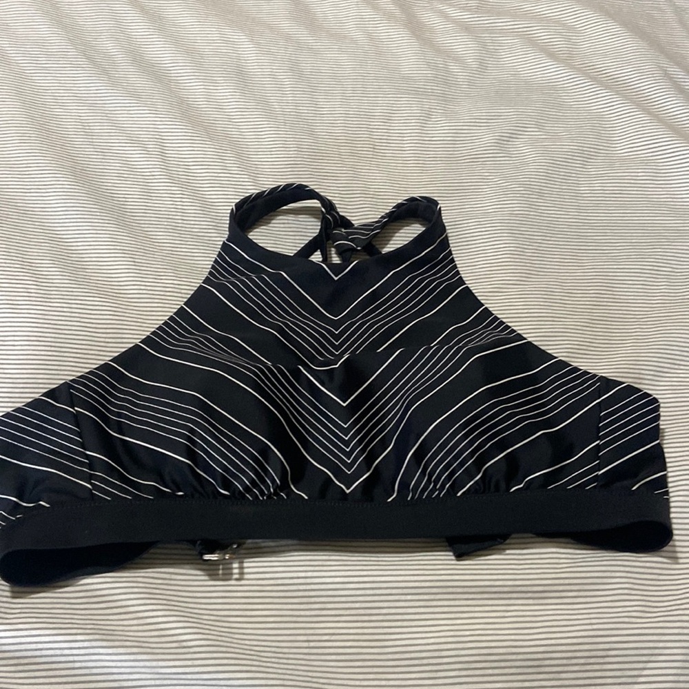 Athleta striped halter-underwire bikini top